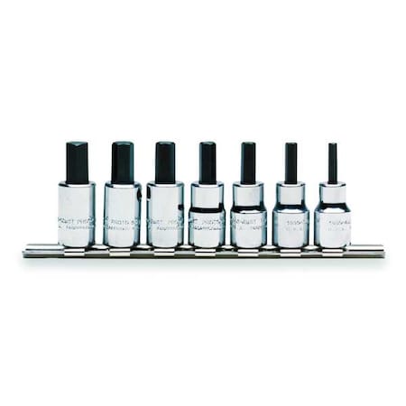 Proto 3/8" Drive Short Hex Bit Set, Metric, 7 pcs J4990-MST