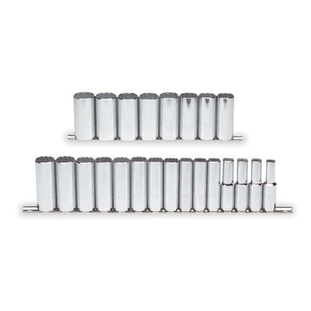 Proto 1/2" Drive Deep Socket Set Metric 23 Pieces 10 mm to 32 mm , Full Polish J54201