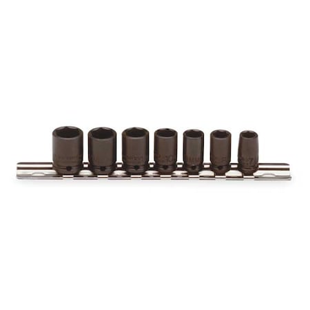Proto 1/4" Drive Impact Socket Set, Metric, 7 pcs J69202