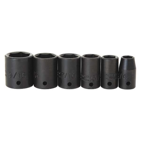 Proto 1/4" Drive Impact Socket Set, SAE, 6 pcs J69102