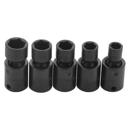 Proto 3/8" Drive Universal Impact Socket Set, SAE, 5 pcs J72142