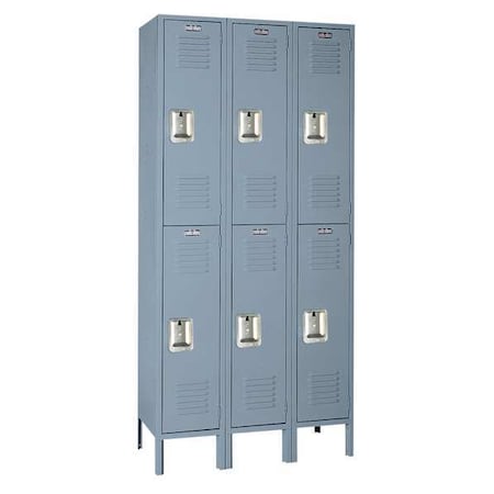 Lyon Wardrobe Locker, 36 in W, 12 in D, 66 in H, (2) Tier, (3) Wide, Dove Gray DD52423ISU
