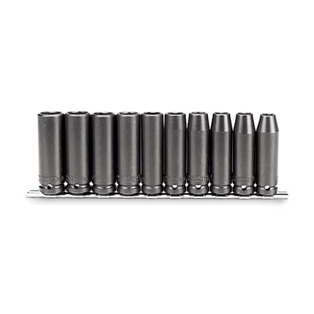 PROTO 1/2" Drive Deep Impact Socket Set, Metric, 10 pcs J74212