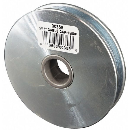 ZORO SELECT Sheave, Wire Rope, 5/16 in Max Cable Size, 1,550 lb Max Load, Zinc Plated 4JX63