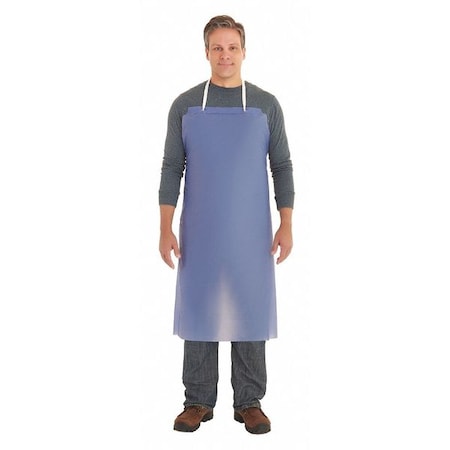 Ansell Bib Apron, Vinyl, Blue, 44 in, Universal 56-009