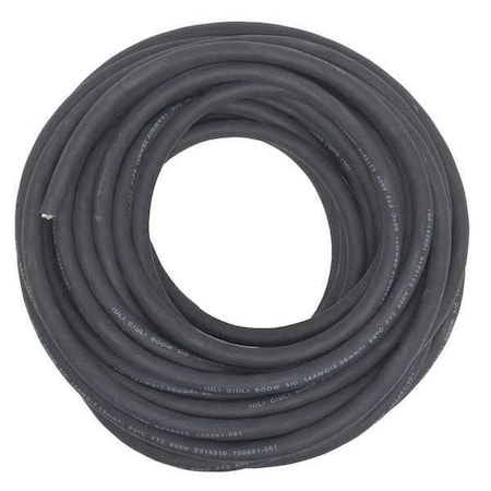 Zoro Select Portable Cord, SOOW, 14 AWG, 3 C, Black, Rubber, Stranded, 600V, Indoor/Outdoor, 50 ft E3699