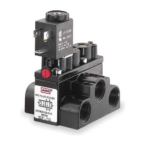 Aro Solenoid Air Control Valve, 3/8 In, 24VDC A213SS-024-L