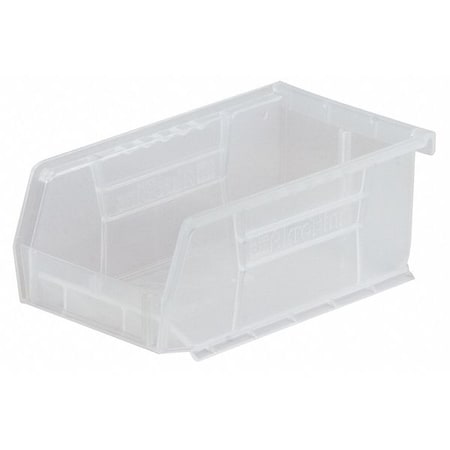 Akro-Mils Hang & Stack Storage Bin, Plastic, 4-1/8 in W x 3 in H x 7-3/8 in L, Clear 30220SCLAR