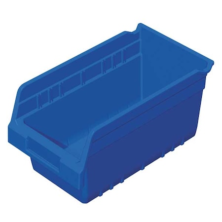 AKRO-MILS 20 lb Shelf Storage Bin, Plastic, 6 5/8 in W, 6 in H, Blue, 11 5/8 in L 30090BLUE