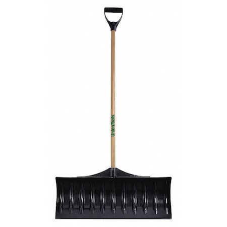 UNION TOOLS 30 in W Snow Shovel with 42 in L Handle, Poly/Wood, D Grip Handle 1628600GR