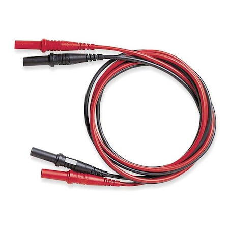 Pomona Electronics Flexible DMM Test Lead Set, CAT III 1000V, Sheathed Style Banana Plug, 4 ft., Silicone, Black, Red 5908A