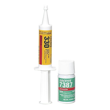 リココナページ Loctite Acrylic Adhesive, 25 ml, Syringe, Yellow, 330 Series