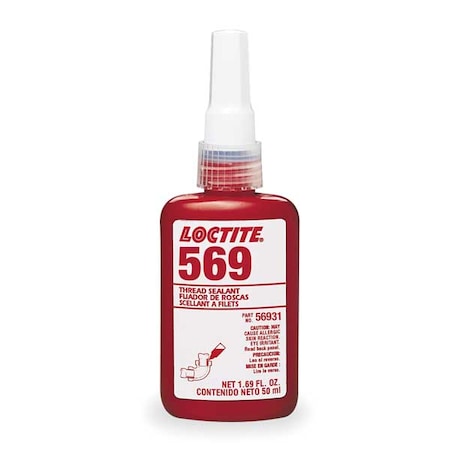 Loctite Pipe Thread Sealant 1.7 fl oz, Bottle, 569, Brown, Liquid 135492