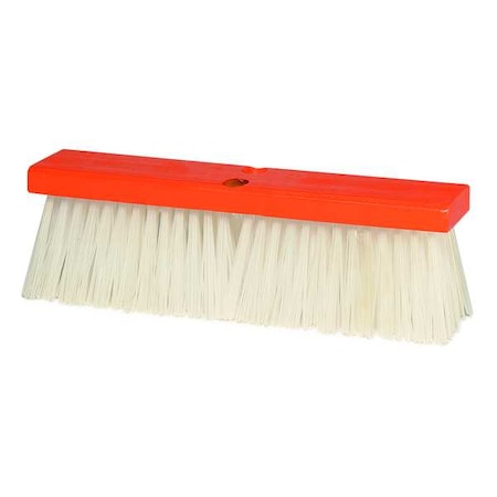 Tough Guy 16 in Sweep Face Push Broom Head, Stiff, Synthetic, White 4KNC8