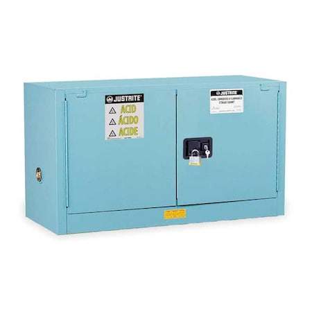 Justrite Hazardous Material Storage Cabinet, 17 gal, 1 Shelves, Steel, 43 in W x 24 in H x 18 in D, Blue 891722