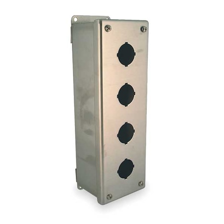 Wiegmann Pushbutton Enclosure, 30mm, 4 Holes, 304 SS PBSS4