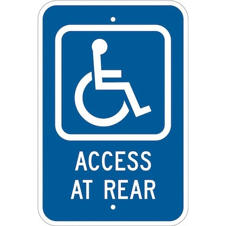 Brady Handicap Parking Sign, 18"H, 12"W, Alum, 113314 113314