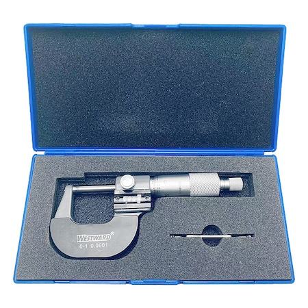 Westward Digital Micrometer, 0 to 1", 0.0001, Ratchet 4KU87