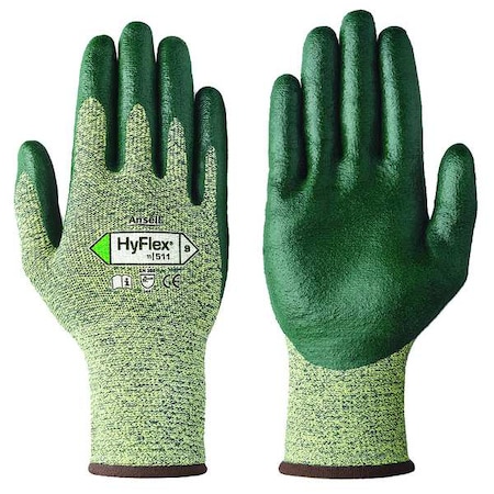 Ansell Cut Resistant Coated Gloves, Cut Level A5 , Dipped , Nitrile , Sandy , L 1 PR 11-511