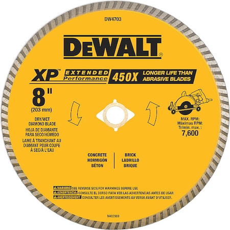 Dewalt 8" XP turbo diamond blade DW4703