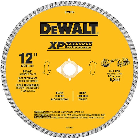 Dewalt 12" XP turbo diamond blade DW4704