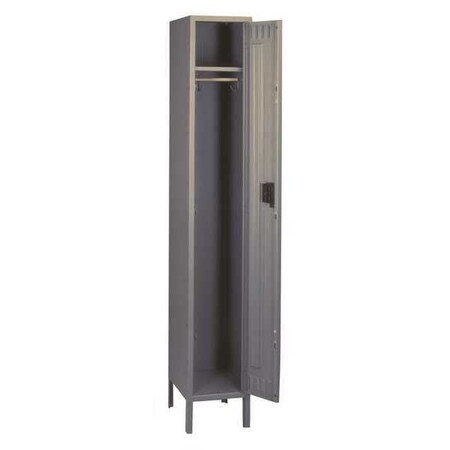 TENNSCO Wardrobe Locker, 12 in W, 18 in D, 78 in H, (1) Tier, (1) Wide, Gray STK-121872-1 GRAY