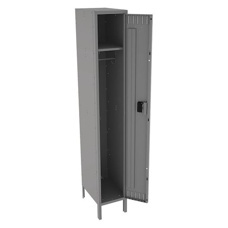 Tennsco Wardrobe Locker, 12 in W, 18 in D, 78 in H, (1) Tier, (1) Wide, Gray STS-121872-1MG