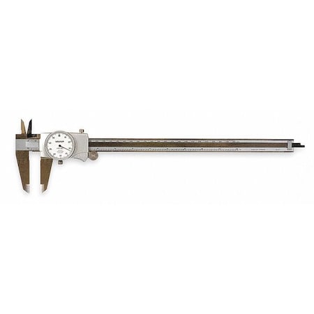 MITUTOYO Dial Caliper, 0-12 In, Cert 505-746CAL