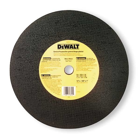 Dewalt 14" x 7/64" x 7/64" x 1" General Purpose Chop Saw Wheel, PK4 DW8001B4