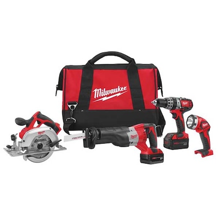 Milwaukee Tool M18 Cordless LITHIUM-ION 4-Tool Combo Kit 2694-24