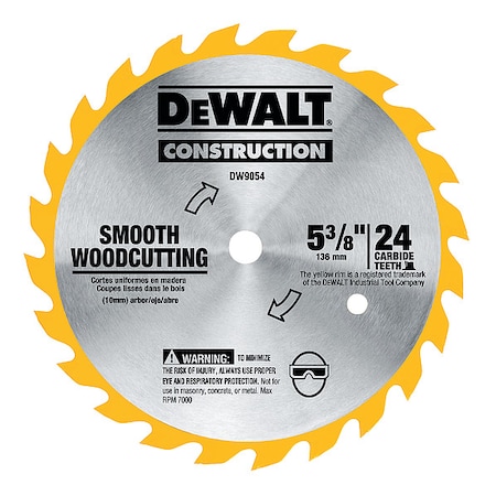 Dewalt 5-3/8" 24T Carbide Blade (Smooth Woodcutting) DW9054