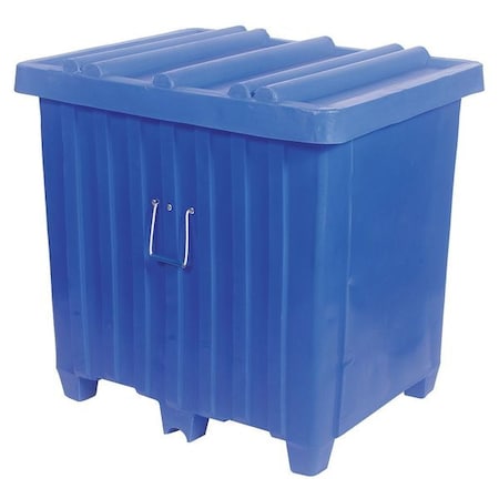 Myton Industries Bulk Container 23 cu ft Volume Cap., 42 in L, 34 in W, 42 in H, Plastic, Blue 4LMC9