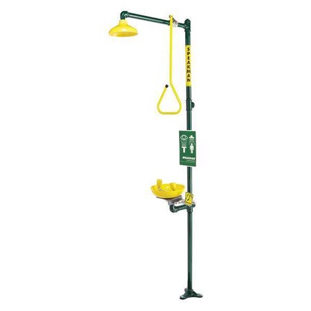 Speakman Shower and Eyewash Station, Gray/Yellow SE-697