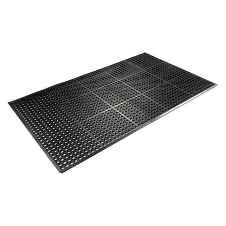 Wearwell Drainage Runner, Rubber, Smooth, 3 ft. W x 10 ft. L, Gray 478