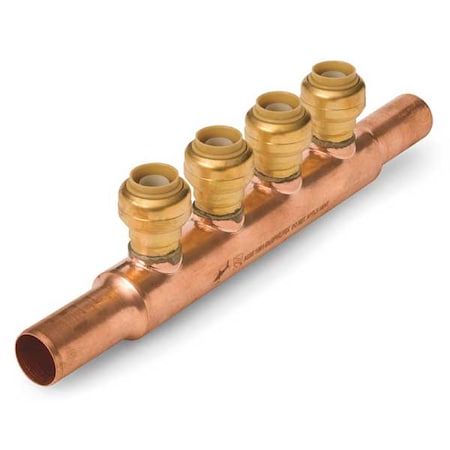Sharkbite Push Fit Manifold, LF Copper, 1 In. W 22997LF