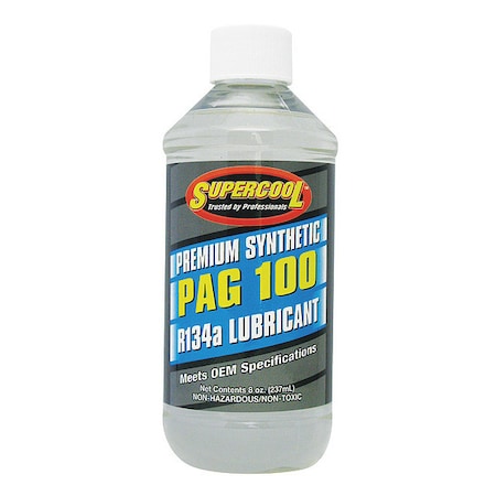 Supercool A/C Compressor PAG Lubricant, 8 oz, Bottle, Yellow P100-8