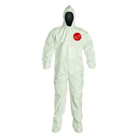 DUPONT Coveralls, 12 PK, White, Tychem(R) 4000, Zipper SL122BWH2X001200