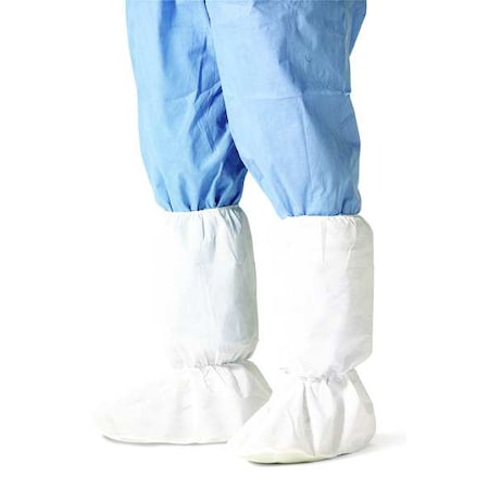 Dupont Disposable Boot Covers, XL, Polyethylene Coated Spunbond Polypropylene, Elastic, Serged Seam PE444SWHXL010000