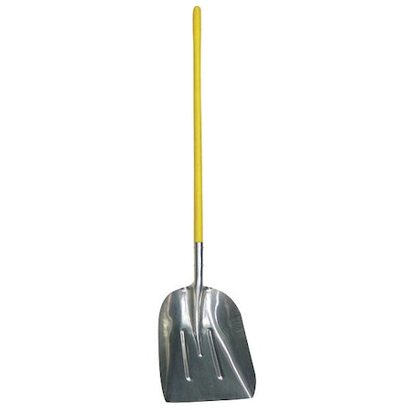 WESTWARD #10 16 ga Scoop Shovel, Aluminum Blade, 48 in L Yellow Fiberglass Handle 4LVR5