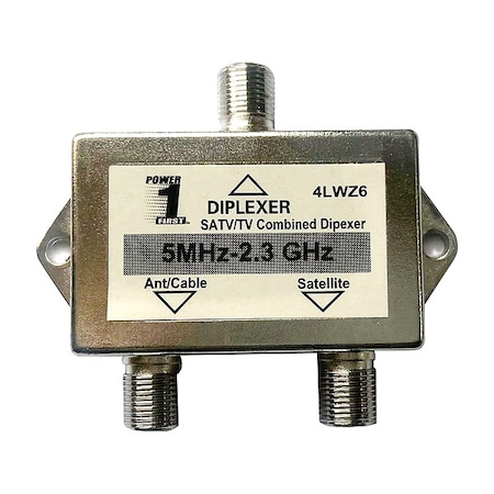 Power First Cable Splitter, Diplexer, F-Type, 2.1 GHz 4LWZ6