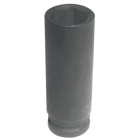 WESTWARD 1/2 in Drive Impact Socket 1 1/8 in Size 6 pt Deep Depth, Black Oxide 4LXG5