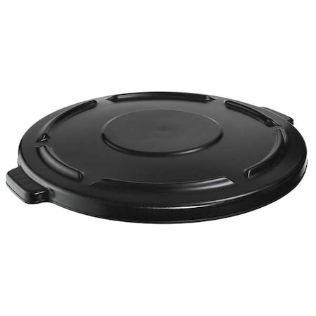 Rubbermaid Commercial BRUTE(R) 44 gal Trash Can Lid, Flat Black, Resin, 0 Openings 24 1/2 in W/Dia FG264560BLA