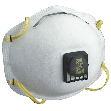 3M N95 Disposable Respirator, Cool Flow Valve, Molded, Dual Headstrap, Welding Respirator, PK10 8515
