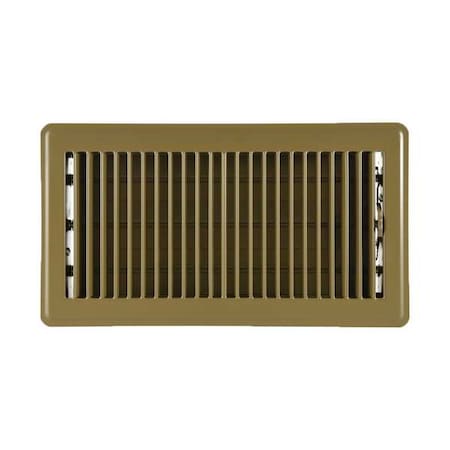 Zoro Select Lay-In Floor Register, 12 in W x 6 in H Opening, Brown, Steel, One-Way Airflow 4MJE7