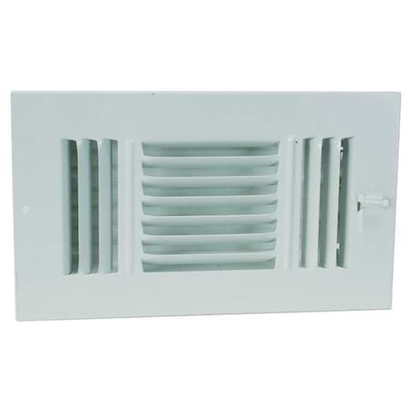 ZORO SELECT Sidewall/Ceiling Register, 9.75 X 15.75, White, Steel 4MJG9