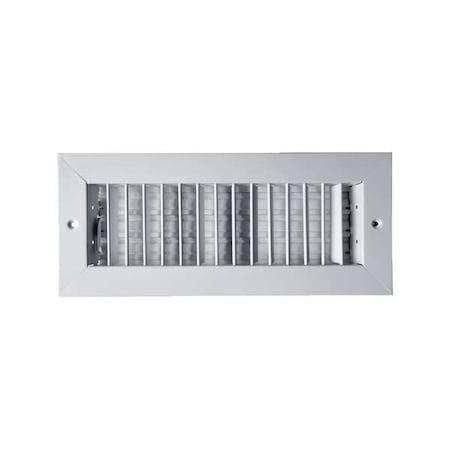 Zoro Select Sidewall/Ceiling Register, 12 in W x 4 in H Opening, White, Steel, Three-Way, Surface Mount 4MJK2