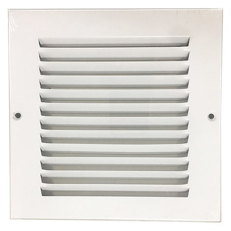 Zoro Select Ceiling/Wall Return Air Grille, 6 in W x 6 in H Opening, White, Steel, 1 Way Airflow, Surface Mount 4MJN2