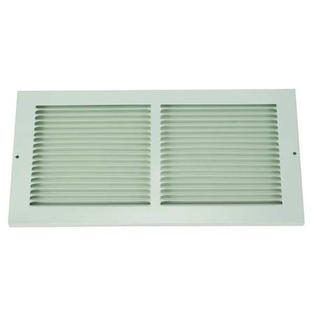 Zoro Select Ceiling/Wall Return Air Grille, 10 in W x 6 in H Opening, 174cfm, White, Steel, 1 Way, Surface Mount 4MJP5