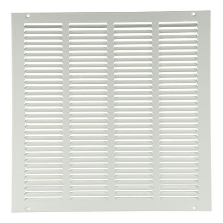 Zoro Select Ceiling/Wall Return Air Grille, 24 in W x 24 in H Opening, White, Steel, One-Way, Surface Mount 4MJP2
