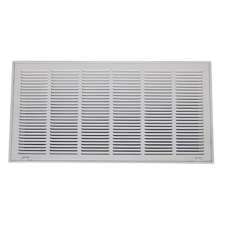 Zoro Select Ceiling/Wall Filtered Return Air Grille, 30 in W x14 in H Opening, White, Steel, 1 Way, Surface Mount 4MJT9